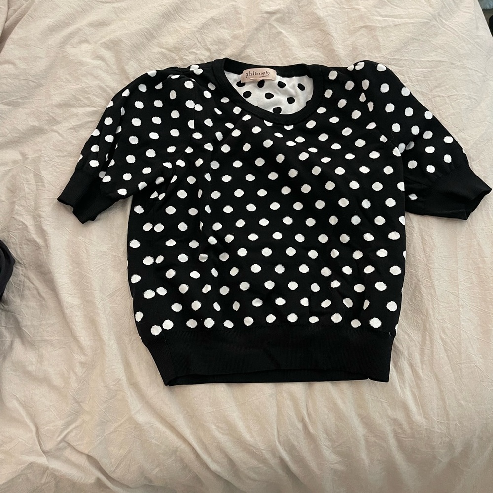Philosophy polka dot top